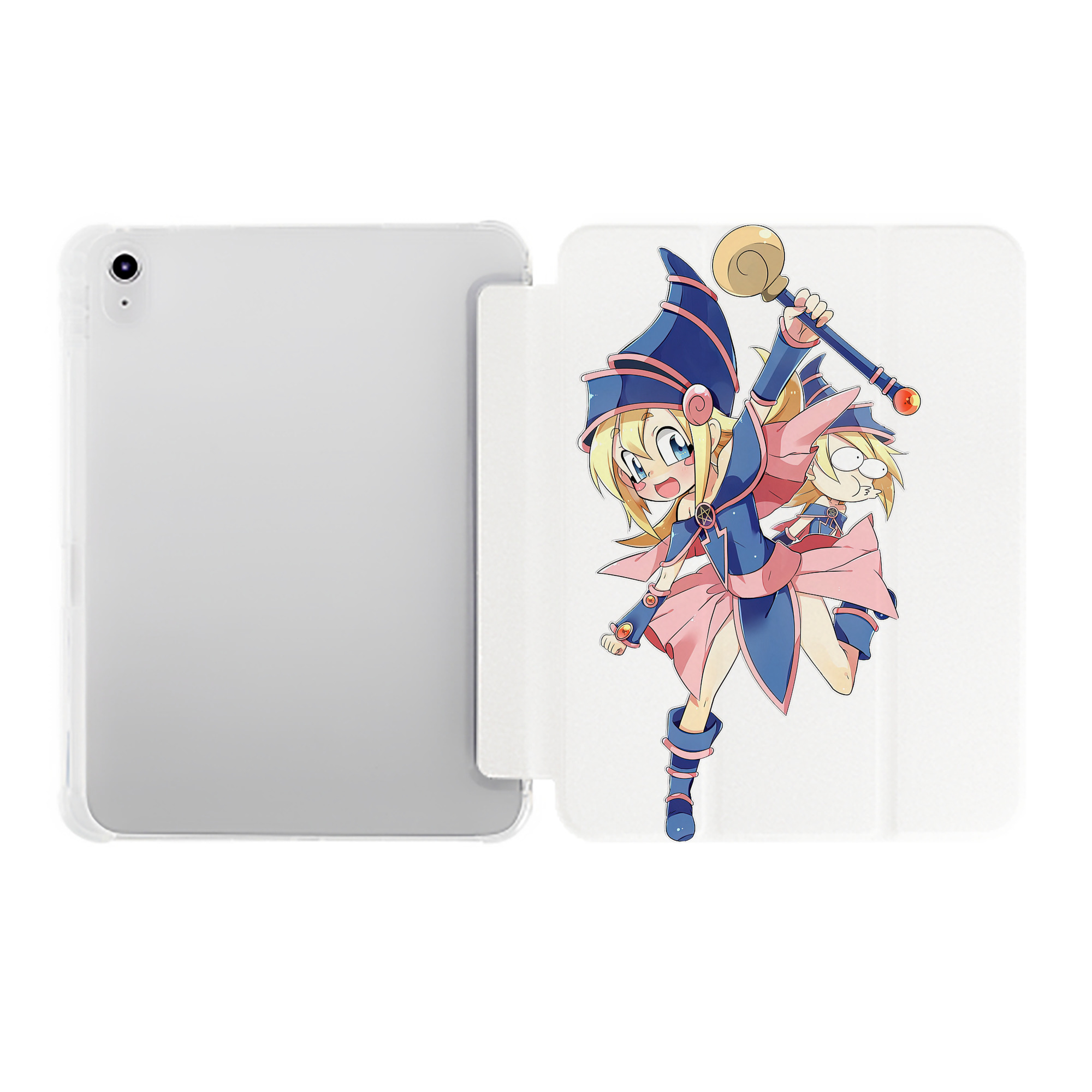 （画像用） 遊☆戯☆王 Yu-Gi-Oh! IPad ケース ペン収納付き 三つ折りスタンド PUレザー×シリコン 対応機種9.5/10.5/10.9インチ